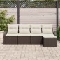 vidaXL Set da giardino 5 pezzi con cuscini marroni in rattan vidaXL Set da giardino 5 pezzi con cuscini marroni in rattan