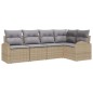 vidaXL Set di Divani da Giardino 5 pezzi con cuscini beige in rattan sintetico vidaXL Set di Divani da Giardino 5 pezzi con cuscini beige in rattan sintetico