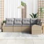 vidaXL Set di Divani da Giardino 5 pezzi con cuscini beige in rattan sintetico vidaXL Set di Divani da Giardino 5 pezzi con cuscini beige in rattan sintetico