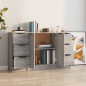 Credenze 3 pz Grigio Sonoma in Legno Multistrato Credenze 3 pz Grigio Sonoma in Legno Multistrato