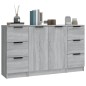 Credenze 3 pz Grigio Sonoma in Legno Multistrato Credenze 3 pz Grigio Sonoma in Legno Multistrato