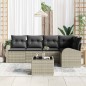 vidaXL Set da giardino di 6 pezzi con cuscini grigi in rattan sintetico. vidaXL Set da giardino di 6 pezzi con cuscini grigi in rattan sintetico.