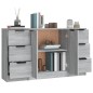 Credenze 3 pz Grigio Sonoma in Legno Multistrato Credenze 3 pz Grigio Sonoma in Legno Multistrato