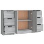 Credenze 3 pz Grigio Sonoma in Legno Multistrato Credenze 3 pz Grigio Sonoma in Legno Multistrato