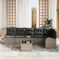 vidaXL Set Giardino 6 Pezzi con Cuscini in Polirattan Nero