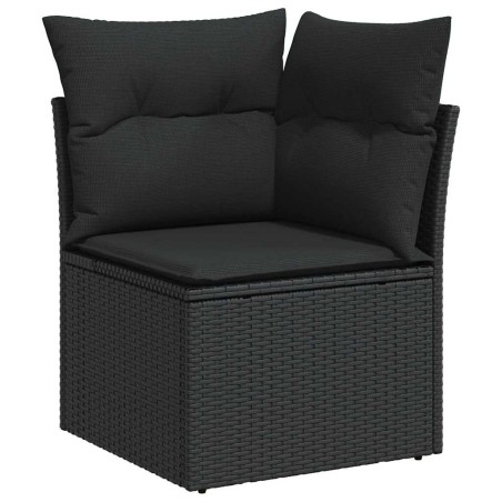vidaXL Set Divani Giardino 7 Pezzi con Cuscini in Rattan e Poliestere Nero