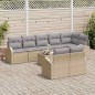 vidaXL Set di divani da giardino 9 pezzi con cuscini in polirattan nero.