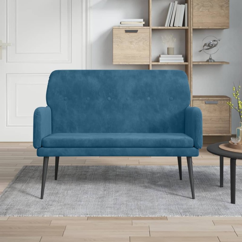 Panca Blu 108x79x79 cm in Velluto Panca Blu 108x79x79 cm in Velluto
