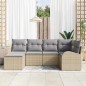 Set Divano da Giardino 6 Pezzi con Cuscini Beige Rattan Polietileno Set Divano da Giardino 6 Pezzi con Cuscini Beige Rattan Polietileno