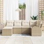 vidaXL Set da Giardino 6 Pezzi con Cuscini Beige in Rattan Sintetico vidaXL Set da Giardino 6 Pezzi con Cuscini Beige in Rattan Sintetico