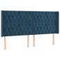 Testiera ad Orecchio Blu Scuro 203x23x118/128 cm in Velluto Testiera ad Orecchio Blu Scuro 203x23x118/128 cm in Velluto