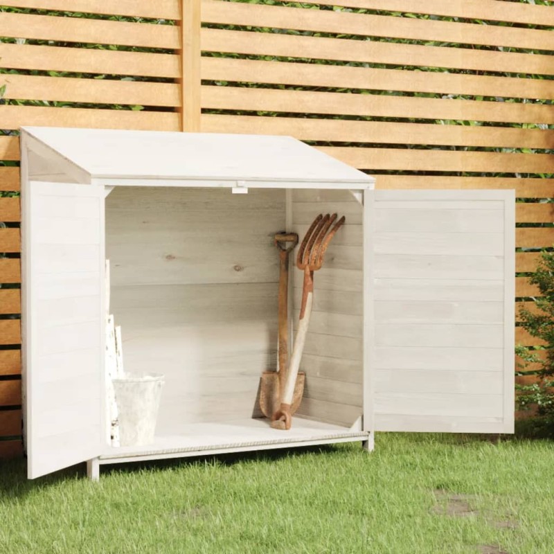 vidaXL Capanno da Giardino Bianco 102x52x112cm Legno Massello di Abete vidaXL Capanno da Giardino Bianco 102x52x112cm Legno Massello di Abete