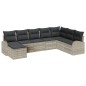vidaXL Set da giardino 8 pezzi con cuscini grigio chiaro in rattan poliestere. vidaXL Set da giardino 8 pezzi con cuscini grigio chiaro in rattan poliestere.