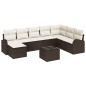 vidaXL Set divano da giardino 8 pezzi con cuscini in polyrattan grigio. vidaXL Set divano da giardino 8 pezzi con cuscini in polyrattan grigio.