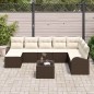 vidaXL Set divano da giardino 8 pezzi con cuscini in polyrattan grigio. vidaXL Set divano da giardino 8 pezzi con cuscini in polyrattan grigio.