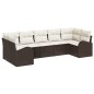 vidaXL Set di divani da giardino 7 pezzi con cuscini in rattan sintetico marrone. vidaXL Set di divani da giardino 7 pezzi con cuscini in rattan sintetico marrone.