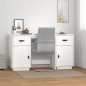Scrivania con Armadietti Bianco 135x50x75cm Legno Massello Pino Scrivania con Armadietti Bianco 135x50x75cm Legno Massello Pino