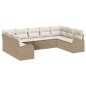 vidaXL Set di divani da giardino da 9 pezzi in rattan beige vidaXL Set di divani da giardino da 9 pezzi in rattan beige
