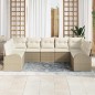 vidaXL Set di divani da giardino da 9 pezzi in rattan beige vidaXL Set di divani da giardino da 9 pezzi in rattan beige