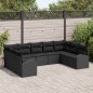 vidaXL Set di divani da giardino da 9 pezzi con cuscini in rattan polietilene nero vidaXL Set di divani da giardino da 9 pezzi con cuscini in rattan polietilene nero