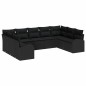 vidaXL Set di divani da giardino da 9 pezzi con cuscini in rattan polietilene nero vidaXL Set di divani da giardino da 9 pezzi con cuscini in rattan polietilene nero