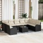 vidaXL Set di divani da giardino 9 pezzi con cuscini, rattan sintetico marrone. vidaXL Set di divani da giardino 9 pezzi con cuscini, rattan sintetico marrone.