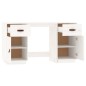 Scrivania con Armadietti Bianco 135x50x75cm Legno Massello Pino Scrivania con Armadietti Bianco 135x50x75cm Legno Massello Pino