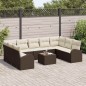 vidaXL Set da Giardino 9 Pezzi con Cuscini in Rattan e Poliestere Grigio vidaXL Set da Giardino 9 Pezzi con Cuscini in Rattan e Poliestere Grigio