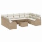 vidaXL Set di divani da giardino da 10 pezzi in rattan poliestere marrone