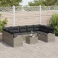 vidaXL Set di divani da giardino in rattan sintetico, color grigio, composto da 10 pezzi con cuscini vidaXL Set di divani da giardino in rattan sintetico, color grigio, composto da 10 pezzi con cuscini