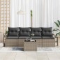 vidaXL Set di Divani da Giardino a 5 Pezzi con Cuscini Grigi in Rattan Sintetico vidaXL Set di Divani da Giardino a 5 Pezzi con Cuscini Grigi in Rattan Sintetico