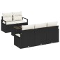 vidaXL Set di divani da giardino 6 pezzi con cuscini neri in rattan sintetico vidaXL Set di divani da giardino 6 pezzi con cuscini neri in rattan sintetico