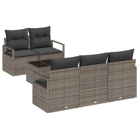vidaXL Set giardino 6 pezzi con cuscini grigi
