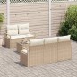 vidaXL Set da giardino di 6 divani con cuscini beige in rattan vidaXL Set da giardino di 6 divani con cuscini beige in rattan