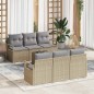 vidaXL Set di divani da giardino 7 pezzi con cuscini in polyrattan beige. vidaXL Set di divani da giardino 7 pezzi con cuscini in polyrattan beige.