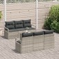 vidaXL Set da giardino di 7 pezzi con cuscini grigio chiaro in rattan sintetico vidaXL Set da giardino di 7 pezzi con cuscini grigio chiaro in rattan sintetico