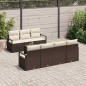 vidaXL Set di divani da giardino 8 pezzi con cuscini in rattan poliestere marrone vidaXL Set di divani da giardino 8 pezzi con cuscini in rattan poliestere marrone