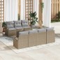 vidaXL Set Divano da Giardino 8 Pezzi con Cuscini in Rattan Sintetico Beige vidaXL Set Divano da Giardino 8 Pezzi con Cuscini in Rattan Sintetico Beige