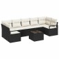vidaXL Set di divano da giardino 8 pezzi con cuscini in rattan nero vidaXL Set di divano da giardino 8 pezzi con cuscini in rattan nero