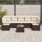 vidaXL Set da Giardino 8 Pezzi con Cuscini Marrone in Rattan Sintetico vidaXL Set da Giardino 8 Pezzi con Cuscini Marrone in Rattan Sintetico