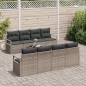 vidaXL Set da Giardino di 9 Pezzi con Cuscini Grigi in Rattan Sintetico vidaXL Set da Giardino di 9 Pezzi con Cuscini Grigi in Rattan Sintetico
