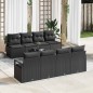 vidaXL Set da Giardino 9 Pezzi con Cuscini Neri in Rattan Sintetico vidaXL Set da Giardino 9 Pezzi con Cuscini Neri in Rattan Sintetico