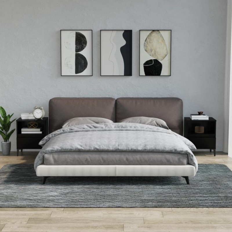 Comodini 2 pz Nero 40x35x50 cm