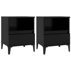 Comodini 2 pz Nero 40x35x50 cm