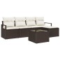 vidaXL Set di divani da giardino 5 pezzi con cuscini in polirattan grigio vidaXL Set di divani da giardino 5 pezzi con cuscini in polirattan grigio