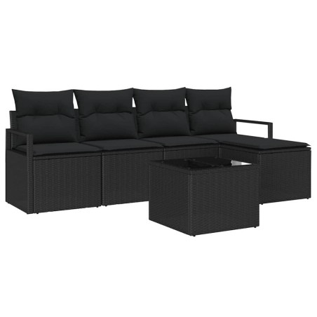 vidaXL Set di divano da giardino 6 pezzi con cuscini in rattan sintetico beige