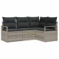 vidaXL Set divani da giardino 4 pezzi con cuscini grigio chiaro in poly rattan vidaXL Set divani da giardino 4 pezzi con cuscini grigio chiaro in poly rattan