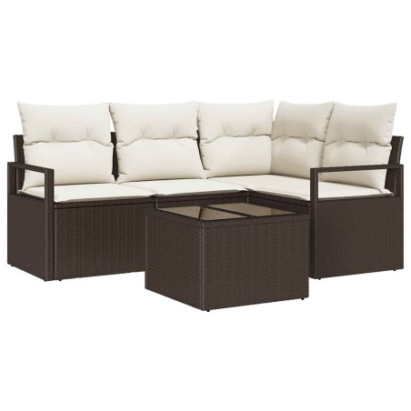 vidaXL Set da Giardino in 4 Pezzi con Cuscini Grigi in Rattan Sintetico