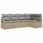 vidaXL Set da Giardino 5 Pezzi con Cuscini Beige in Rattan Sintetico. vidaXL Set da Giardino 5 Pezzi con Cuscini Beige in Rattan Sintetico.