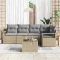 vidaXL Set da giardino 6 pezzi con cuscini neri in rattan sintetico. vidaXL Set da giardino 6 pezzi con cuscini neri in rattan sintetico.